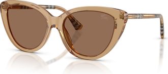 Burberry Brown Cat Eye Ladies Sunglasses BE4457F 416473 55
