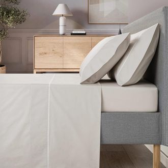 Casa da Laura S&aacute;banas 100% algod&oacute;n 400 hilos topo cama 150/160 1 almohada 45 x 17