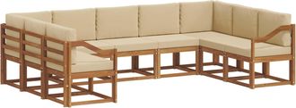 vidaXL Conjunto De Sof&aacute;s De Exterior 9 Uds. Natural Y Beige Vidaxl