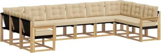 vidaXL Conjunto De Sof&aacute;s De Exterior 10 Uds. Y Beige Vidaxl