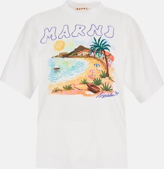 Marni White Crewneck Printed T-Shirt