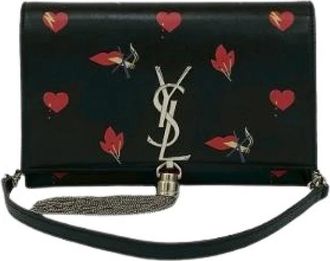 Saint Laurent Pre-owned leren schoudertas - Dames - Vintage Clutch - Zwart - ONE Size - Leer - Vintage