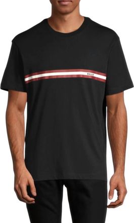 Bally Mens Striped Logo T-Shirt In Black