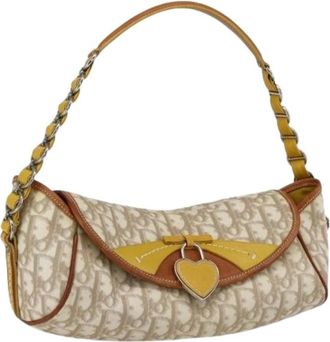 Dior Pre-owned Vintage PVC Trotter Schoudertas - Dames - Vintage Schoudertas - Beige - ONE Size - Leer - Vintage