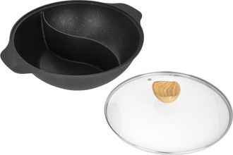 KASANOVA Pentola Hot Pot 30 cm con divisorio e coperchio