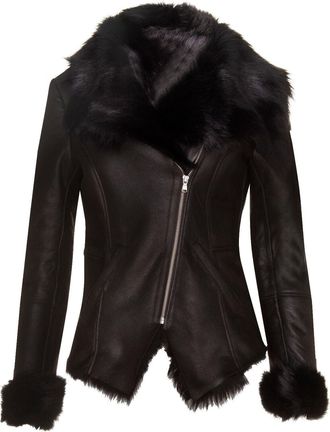 Infinity Leather Womens Toscana Sheepskin Biker Jacket-Apopa