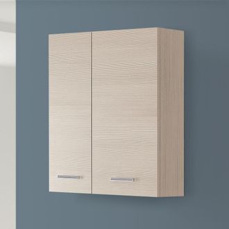 Feridras Pensile Bagno Sospeso 60 Cm Larice Con Ante E Ripiano Interno Desya