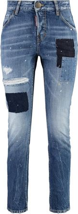 Dsquared2 Light Blue Mid Rise Ripped Jeans