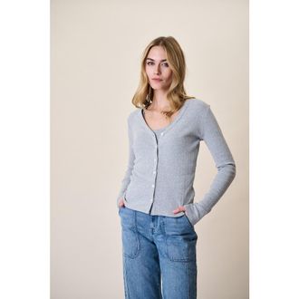 Marea Pointelle Cardigan in Grey at Nordstrom, Size X-Small