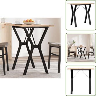 vidaXL The Living Store Tavolo da Pranzo Telaio a Y 80x50x75 cm Legno Pino e Acciaio - Tavolo da pranzo in pino