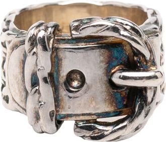 Herm&egrave;s Silver Silver 925 Band Ring (Pre-Owned)