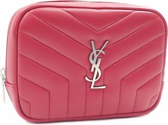 Saint Laurent Red Color Leather Pouch (Pre-Owned)