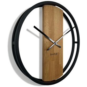 OEM Reloj Redondo De Roble Loft Oval De Metal De 50 Cm