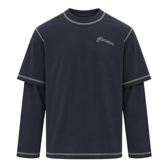 Flaneur Signature Outline Layered Long Sleeve - Tops - Hombre - Negro - S