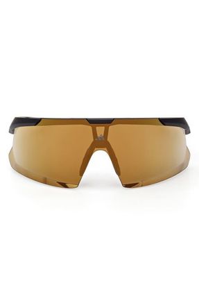 adidas 00mm Shield Sunglasses in Matte Black /Brown Mirror at Nordstrom