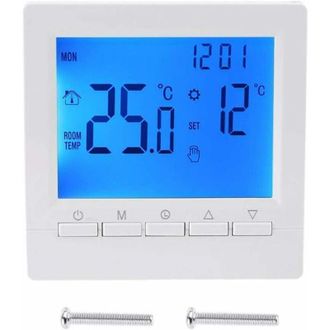 OEM Termostato De Pared Inteligente Con Pantalla Lcd Para Calefacci&oacute;n Por Suelo Radiante - Retroiluminaci&oacute;n Azul