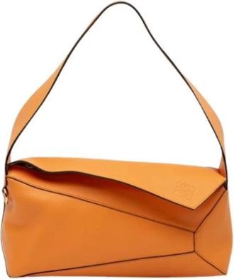 Loewe Pre-owned Shoulder Bags, female, Orange, Size: ONE SIZE Pre-owned Leather Shoulder Bag