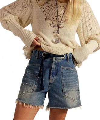 Free People Moxie Denim Shorts In Timeless Blue