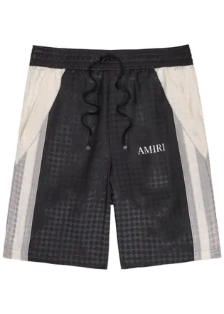 Amiri MA Quad Logo-monogrammed Satin Shorts - Black - XL