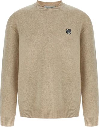 Maison Kitsuné Heren, Truien, Beige, Maat: XL Wol