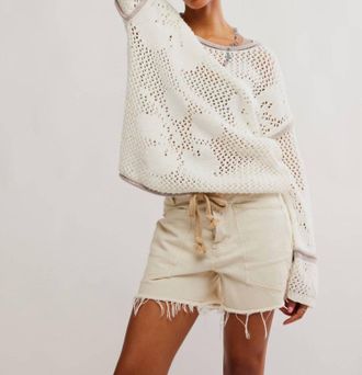 Free People Hidden Tropics Knit Tunic Top In Ivory Combo