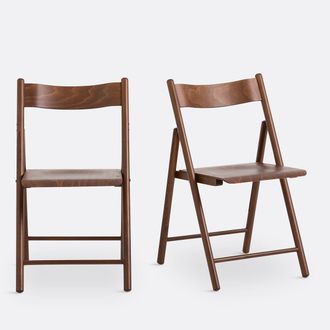 La Redoute Interieurs Set van 2 klapstoelen van beukenhout en gefineerd hout, Panni