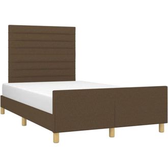 vidaXL Vidaxl - Estructura De Cama Sin Colch&oacute;n Tela Marr&oacute;n Oscuro 120x200 Cm