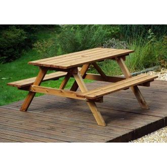 Charles Taylor Trading Charles Taylor - Six Seater Picnic Table - W150 x D133 x H74 - Fully Assembled - Gold