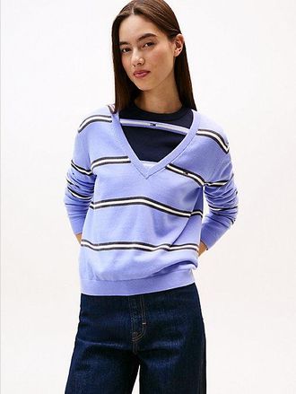 Tommy Hilfiger Flag Embroidery V-Neck Jumper