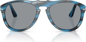 Persol Sunglasses Po0649 1234 R5 Striato Blue Gray/Gray Unisex