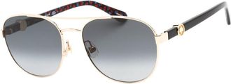 Kate Spade New York Unisex Raglan Gold Framed Grey Shaded Lens Sunglasses - Black Metal - One Size