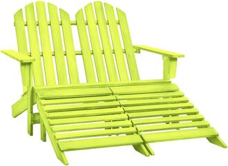 vidaXL Silla Adirondack De Jard&iacute;n 2 Plazas Madera Maciza Abeto Verde Vidaxl