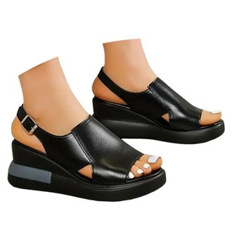 Generic Thick Soled Wedge Heeled Fish Mouth Womens Shoes Fashionable And Casual Sandals for Women Dressy Summer Wedge Sandals For Women Dressy With Arch Suppo