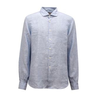 PORTOFIORI Heren, Overhemden, Blauw, Maat: 3XL Linnen