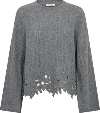 Mos Mosh Ronde hals gebreid - Dames - Ronde hals truien - Grijs - XS - Truien & Vesten