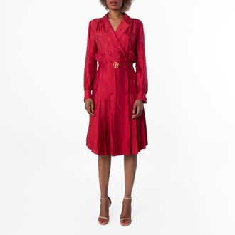 Bally Emblem Printed Silk Shirt Dress, Brand Size 42 ( US Size 6 )
