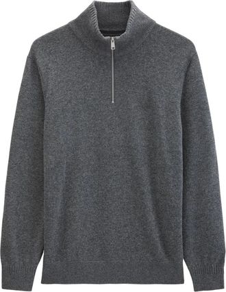 Marc O'Polo Gebreide Troyer - Heren - Coltruien - Grijs - XL - Katoen - Truien & Vesten