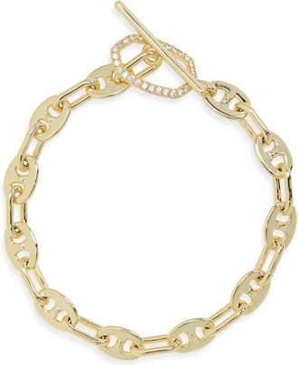 Kendra Scott Elaina Toggle Chain Bracelet in Gold White Cubic Zirconia at Nordstrom