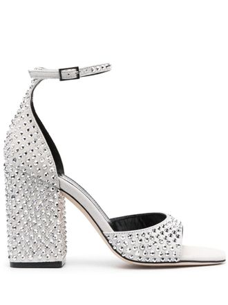 PARIS TEXAS Holly Fiona 100mm leather sandals - Silver