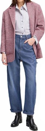 Munthe Shimo Pinstripe Carpenter Jean In Indigo
