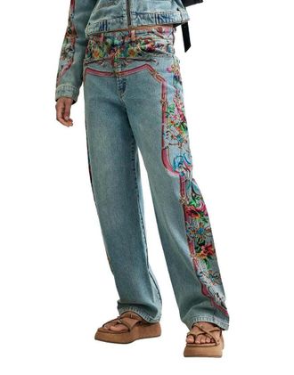 Desigual jeans balloon stampati blu