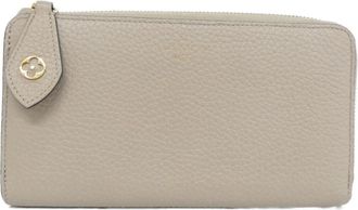 Louis Vuitton Beige Leather Long Wallet (Bi-Fold) (Pre-Owned)