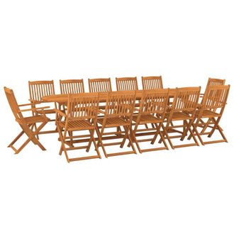 vidaXL Set Comedor De Jard&iacute;n 13piezas Madera Maciza Acacia 280x90x75cm Vidaxl