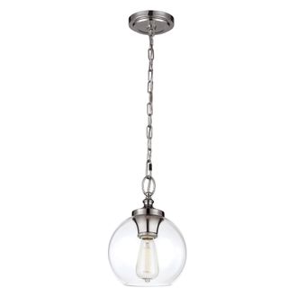 Netlighting Tabby 1 Light Dome Ceiling Mini Pendant Polished Nickel E27