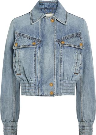 Zimmermann Quilted Denim Bomber Jacket - Light Blue - 4 (UK 16 / XL)