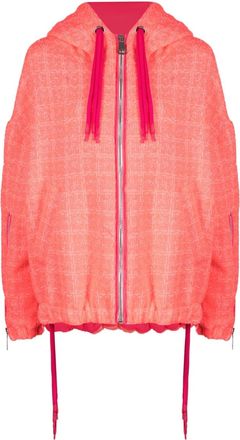 Khrisjoy tweed drawstring hood jacket - women - Polyester/Polyester - 00 - Pink