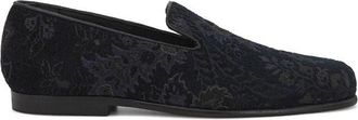 Etro Blauwe leren loafer - Heren - Loafers - Blauw - 44 EU - Schoenen
