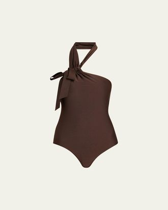 Zimmermann Awaken Tie Neck One-Piece Swimsuit