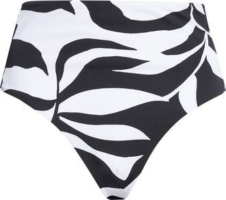 Max Mara Stilla High Waist Bikini Bottoms in White/Black at Nordstrom, Size X-Large
