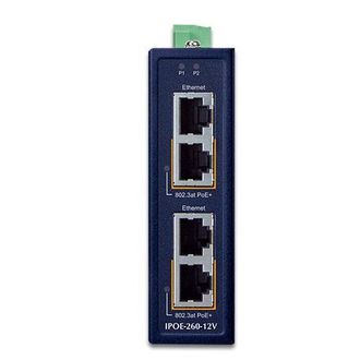 Planet Industrial 2-port 10/100/1000t Gigabit Ethernet (10/100/1000) Energ&iacute;a Sobre Ethernet (poe) Azul